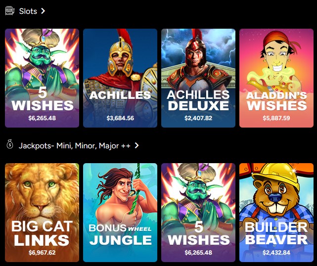 Uptown Pokies Casino Interface